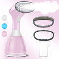 Steamer for Clothes Steamer Powerful Handheld Portable Travel Garment Steamer Fabric Wrinkle Remover 20S Fast Heat-Up 280Ml Large Detachable Water Tank Pink