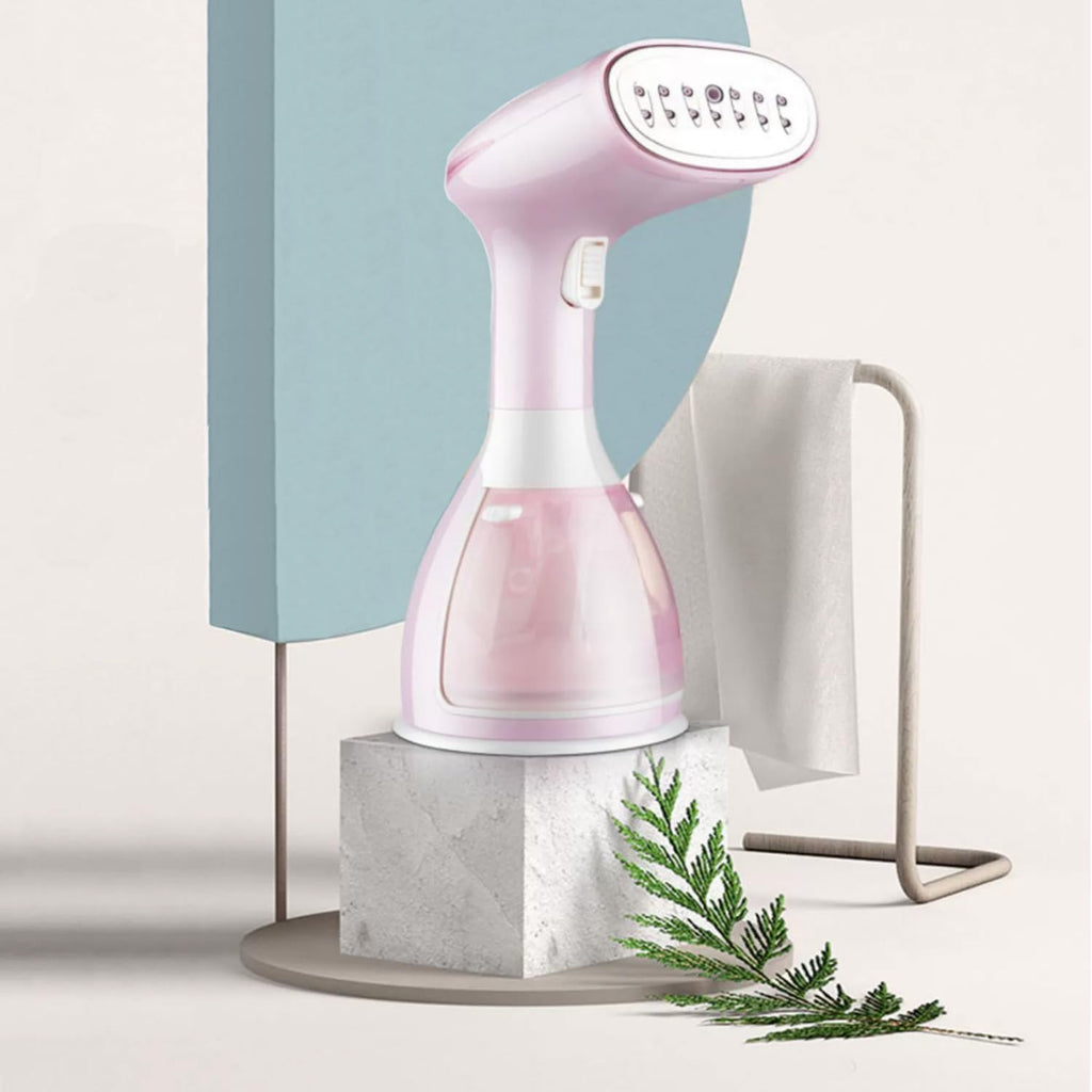 Steamer for Clothes Steamer Powerful Handheld Portable Travel Garment Steamer Fabric Wrinkle Remover 20S Fast Heat-Up 280Ml Large Detachable Water Tank Pink